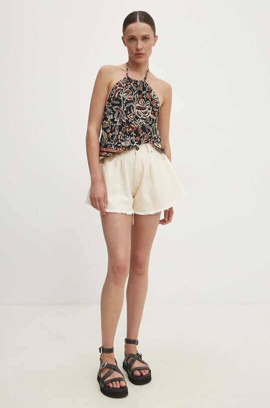 Answear Lab pantaloni scurti jeans 18286.tjs alb WZ24