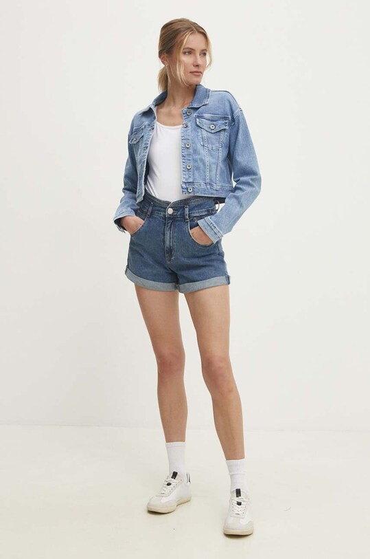 Answear Lab pantaloni scurti jeans q139.fh albastru WW24
