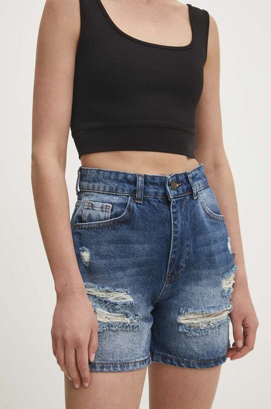 Answear Lab pantaloni scurti jeans bumbac bleumarin 23339.TJS