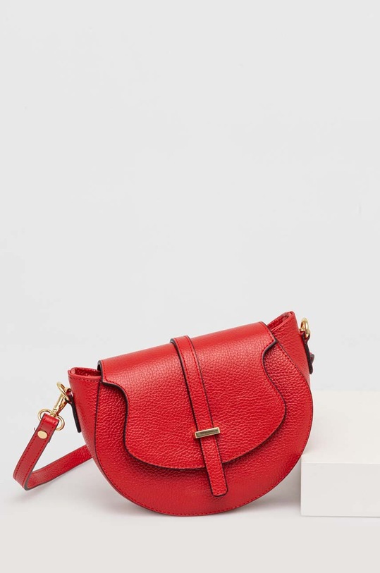 Answear Lab poseta de piele uni rosu 2309161.HWK