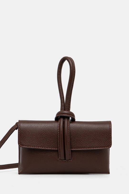 Answear Lab poseta de piele uni maro 864.HKK