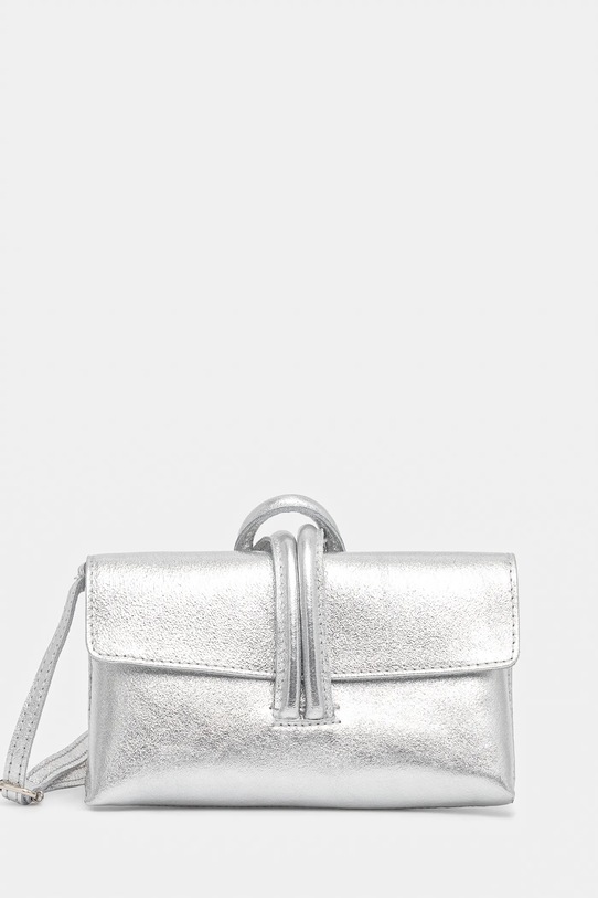 Answear.LAB torebka skórzana skóra licowa srebrny 864.HKK