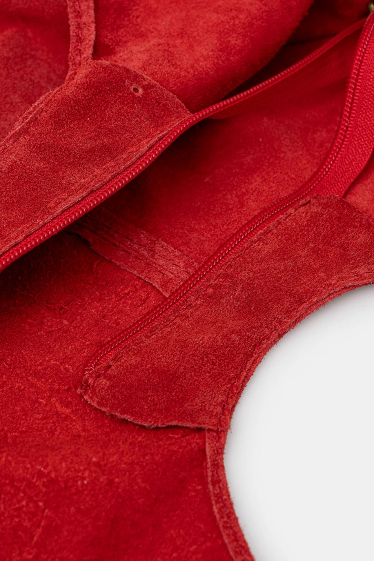 Answear Lab geanta de mana din piele intoarsa rosu 766.HKK