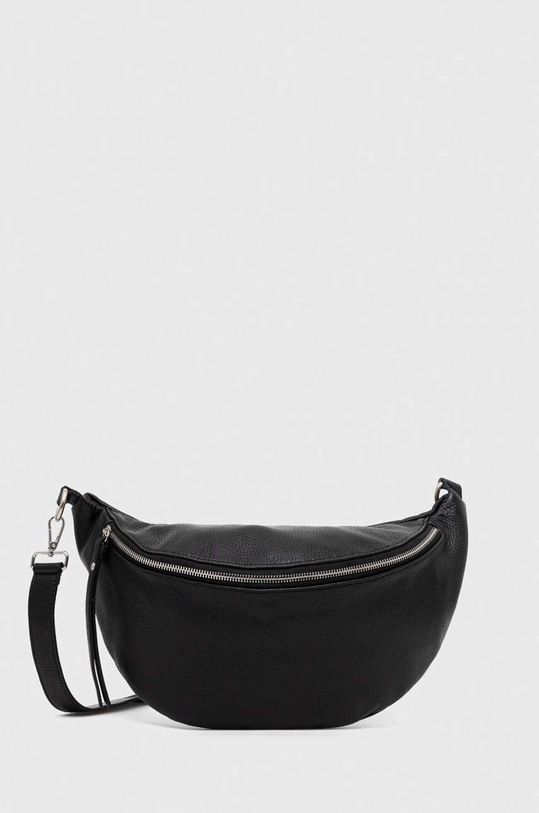 Answear Lab borseta de piele uni negru b222.iw