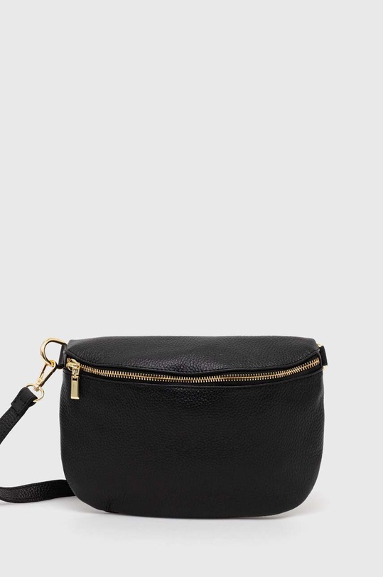 Answear Lab borseta de piele uni negru 883.HWK
