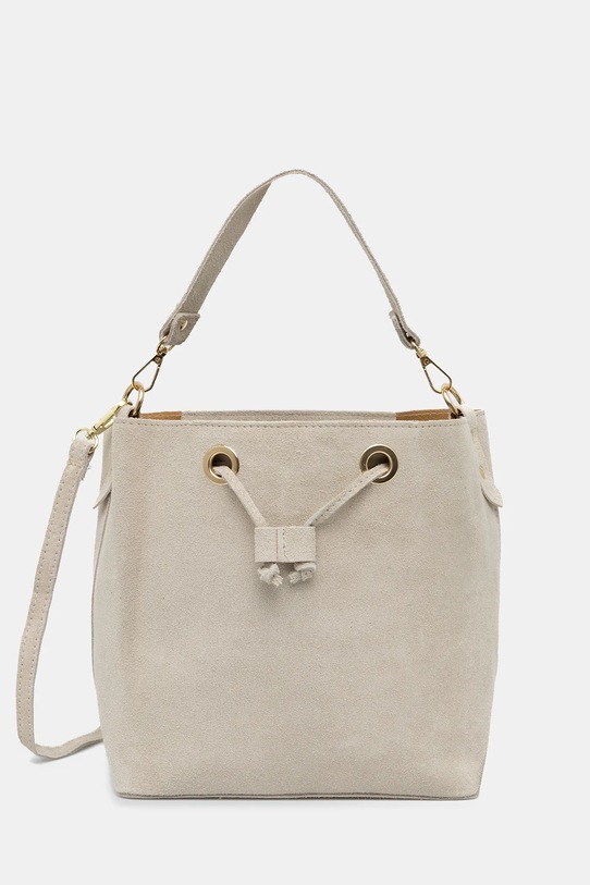 Answear Lab geanta de mana din piele intoarsa uni bej 793.HWK