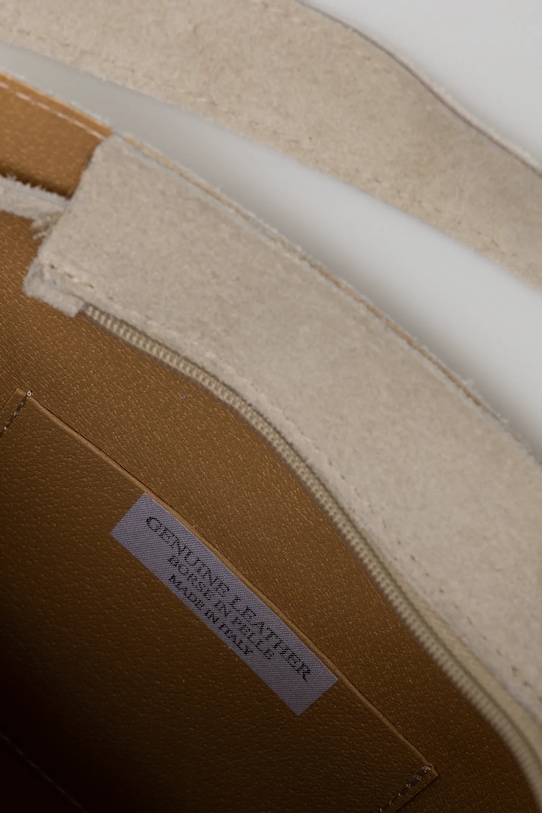 Answear Lab geanta de mana din piele intoarsa 793.HWK bej