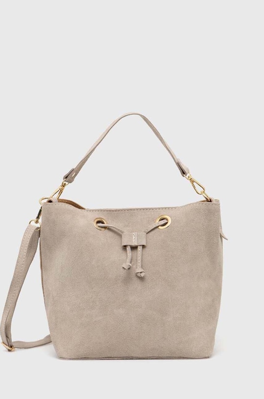 Answear Lab geanta de mana din piele intoarsa uni bej 793.HWK