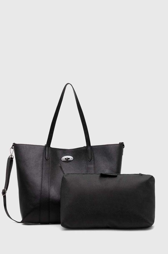 Kožená kabelka Answear.LAB přírodní kůže černá IT0391.FKK