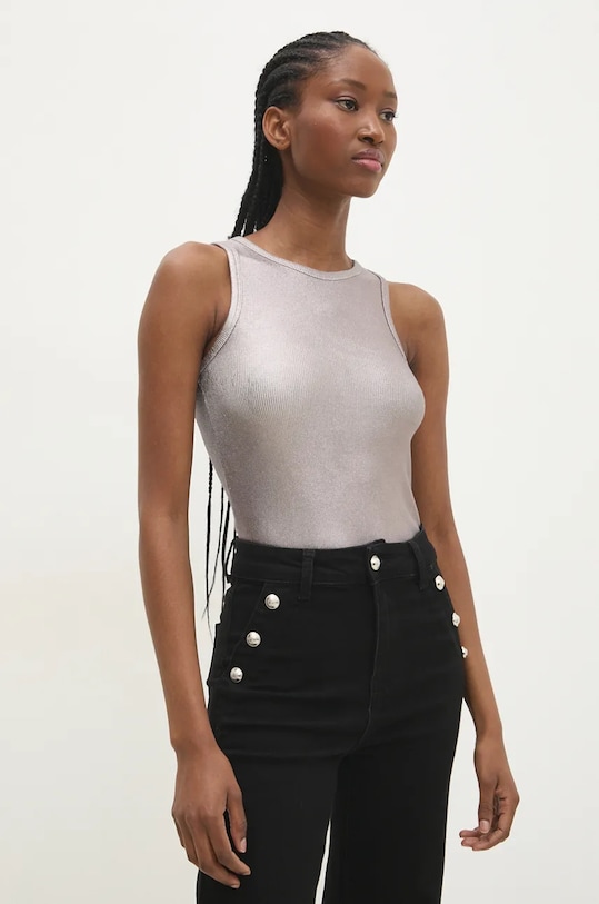 Answear LAB top REBEL elasztánnal ezüst 6000.1.tjs
