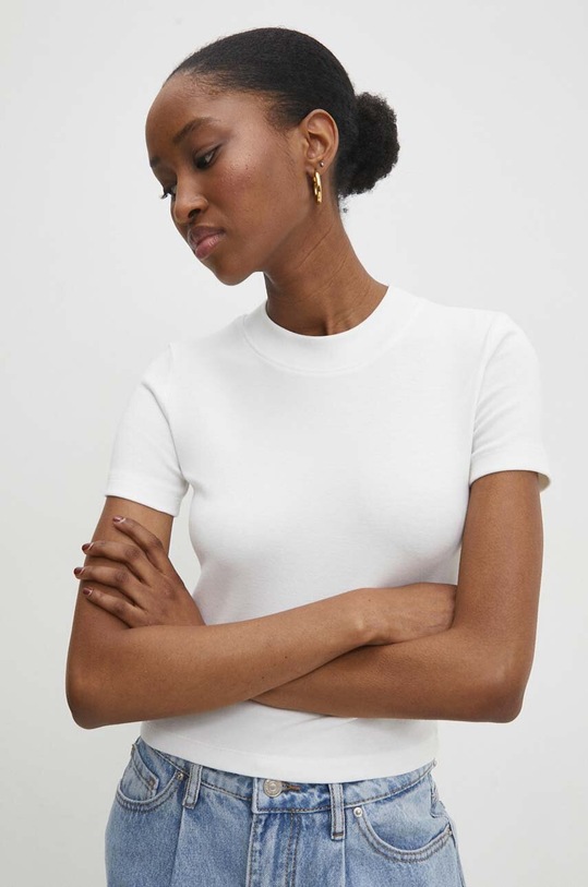 Answear Lab t-shirt z elastanem biały 5125.TKK