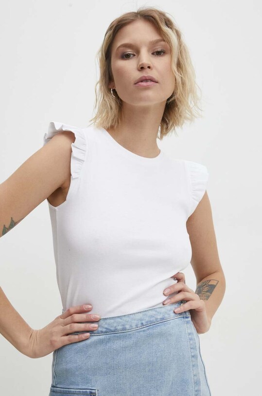 Answear Lab tricou uni alb FG5082B.hh