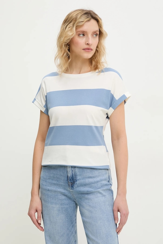 Kratka majica Answear.LAB Z elastanom modra NG3125.HWK