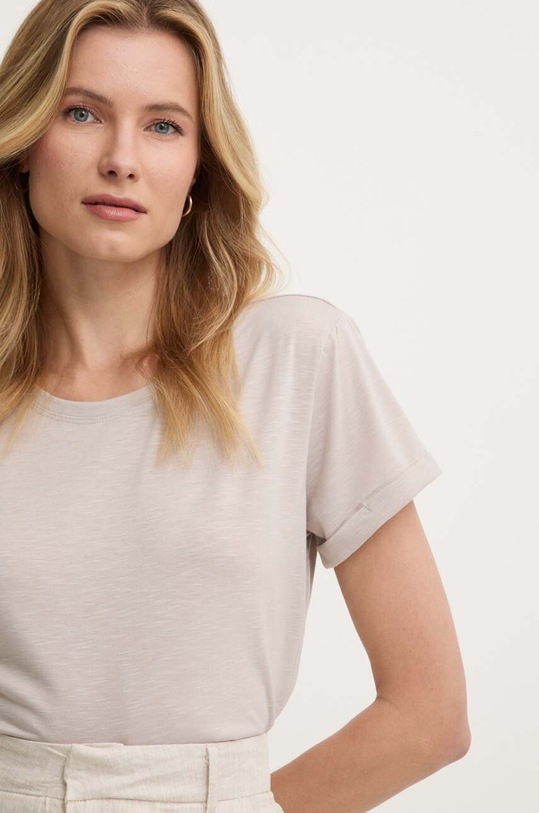 T-shirt με λινό ύφασμα Answear.LAB μπεζ E24.72.FKK