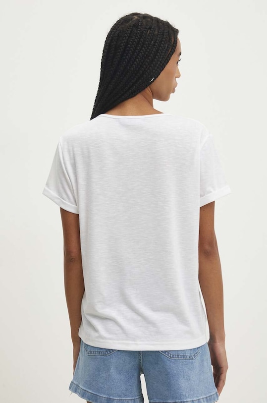 Odzież Answear Lab t-shirt z lnem E24.73.FKK biały