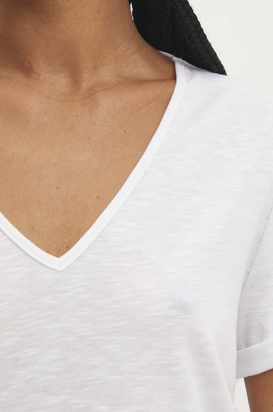 Answear Lab t-shirt z lnem E24.73.FKK biały