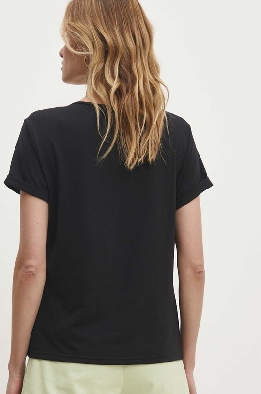 Odzież Answear Lab t-shirt z lnem E24.73.FKK czarny