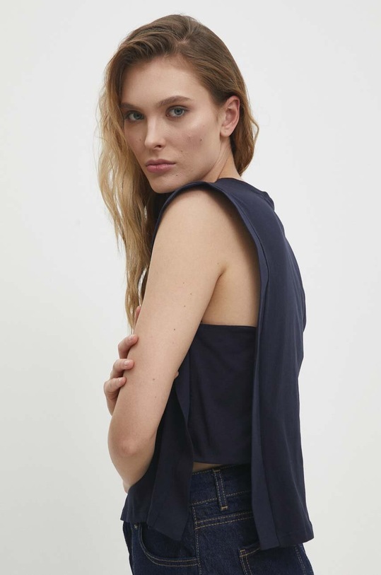 Bavlněný top Answear.LAB námořnická modř 1511.td