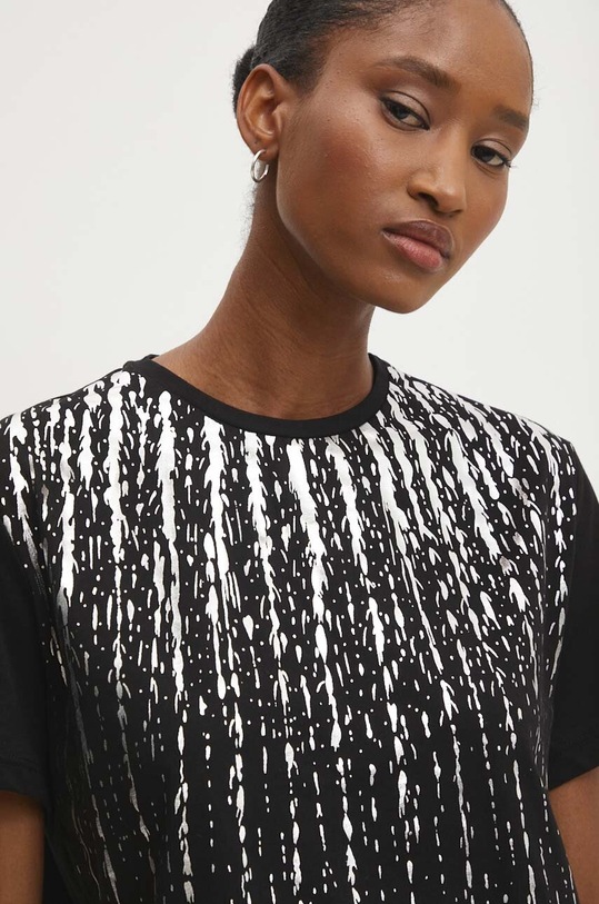 Answear Lab t-shirt bawełniany nadruk czarny sng.tsd02m.tjs