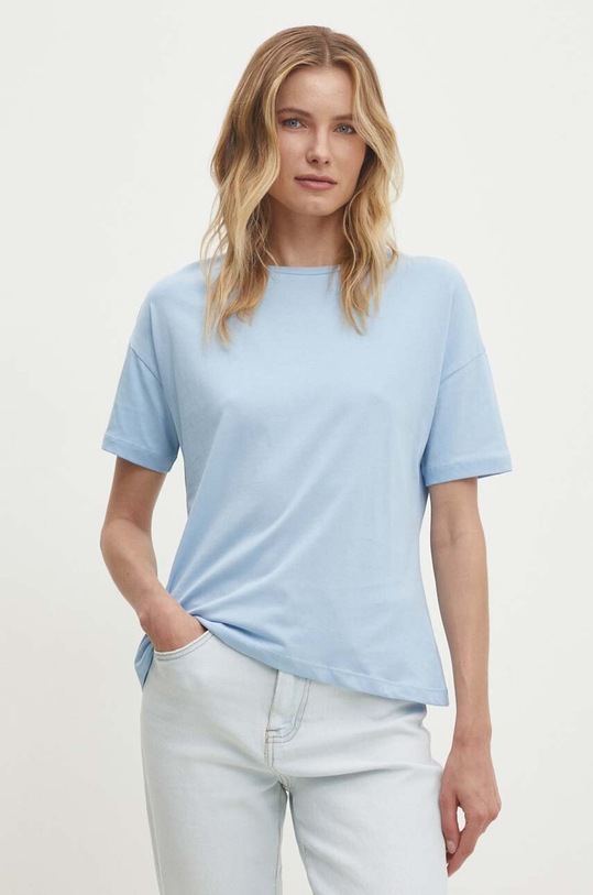 Answear Lab t-shirt bawełniany niebieski 3683.tjs