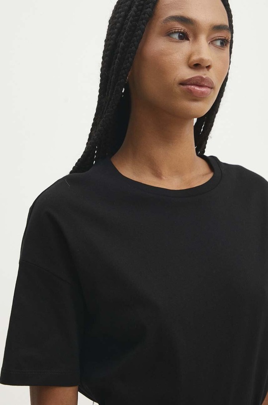 Answear Lab t-shirt bawełniany czarny 3683.tjs