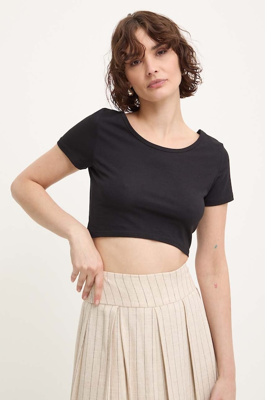 Answear Lab t-shirt z elastanem czarny 17765.tjs