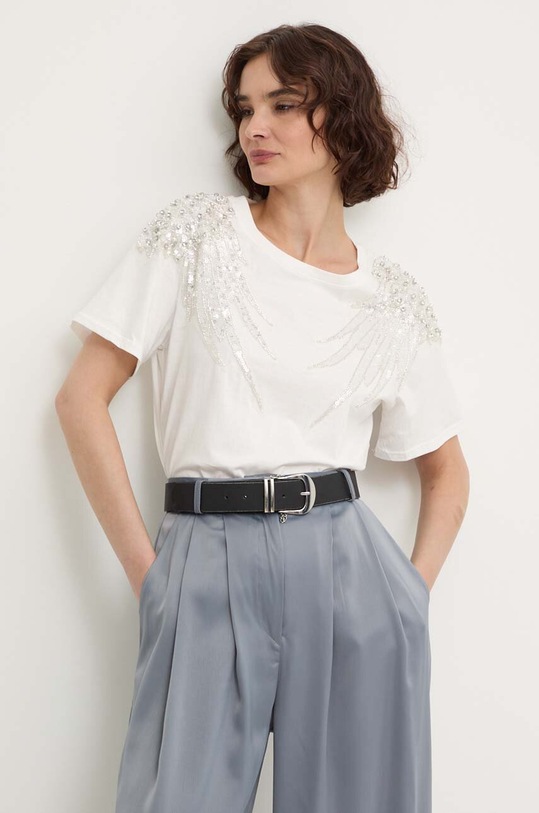 Answear Lab tricou imprimeu alb A22232.HWK