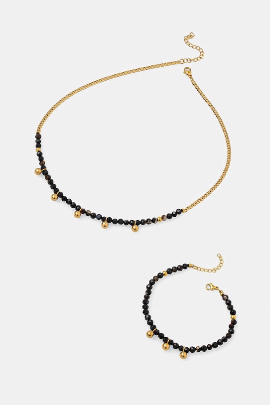 Answear.LAB naszyjnik i bransoletka Gift Box czarny 12121.12122.fos