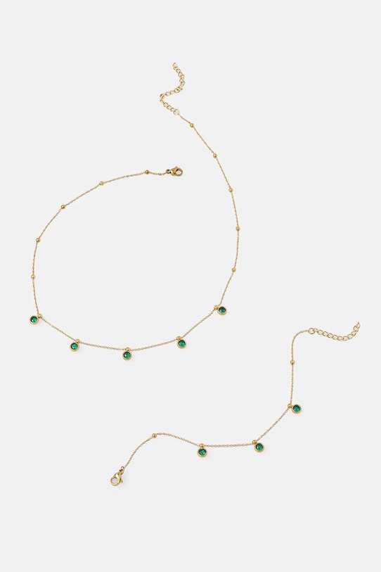 Цепочка и браслет Answear.LAB 2 шт зелёный 32183.32182.fos