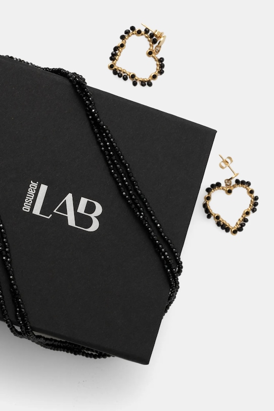 Кольє і сережки Answear.LAB чорний 3row.22211.fos
