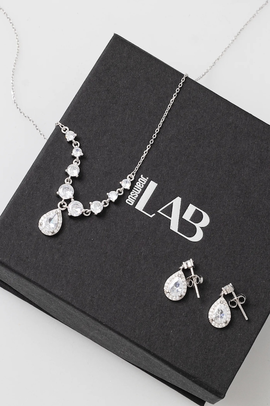 Answear.LAB naszyjnik i kolczyki srebrne PSET114/3B.PSET114/1B.h srebrny WW25