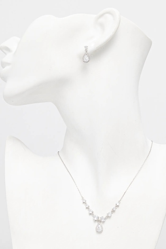 Akcesoria Answear.LAB naszyjnik i kolczyki srebrne PSET114/3B.PSET114/1B.h srebrny