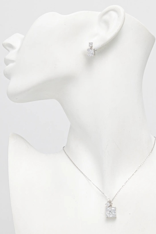 Akcesoria Answear.LAB naszyjnik i kolczyki srebrne PSET14171B/PSET141/3B.h srebrny