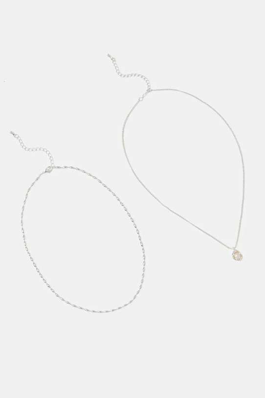 Κολιέ Answear.LAB 2-pack Συσκευασία Δώρου ασημί 1357.cjk