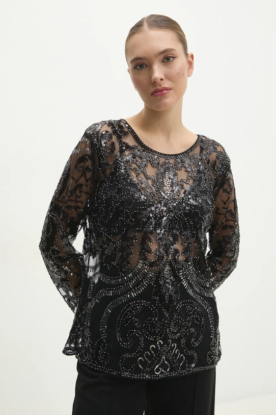 Answear Lab bluza imprimeu negru 20803.fos