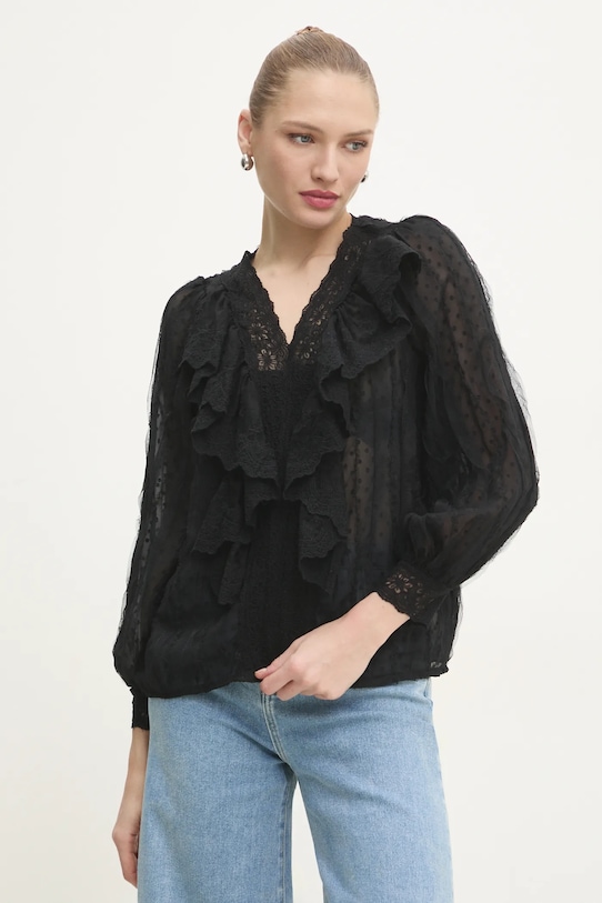 Answear Lab bluza imprimeu negru 81022.fos