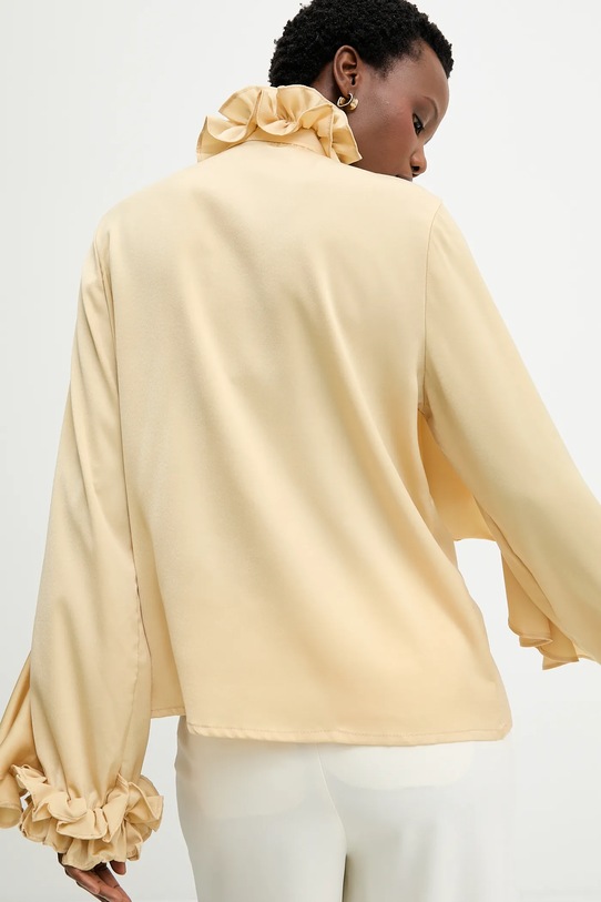 Answear.LAB bluzka z falbanką damska z wiskozy 9674.fos żółty