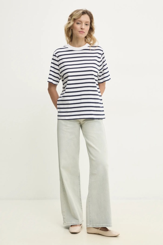 Answear Lab tricou din bumbac LTS.624MEREDITH.ums bleumarin WW25