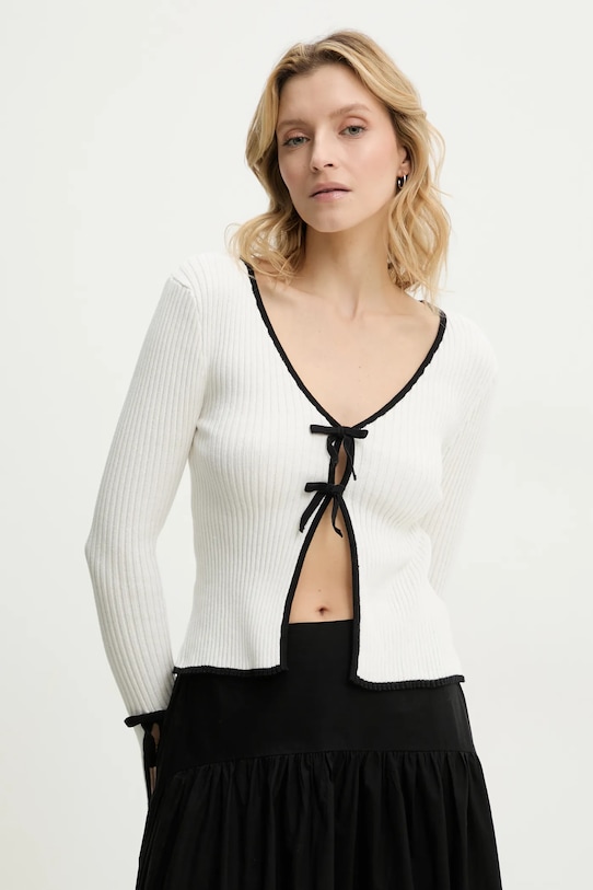 Bombažna jopica Answear.LAB Tanka bež LKC.364FOXY.ums