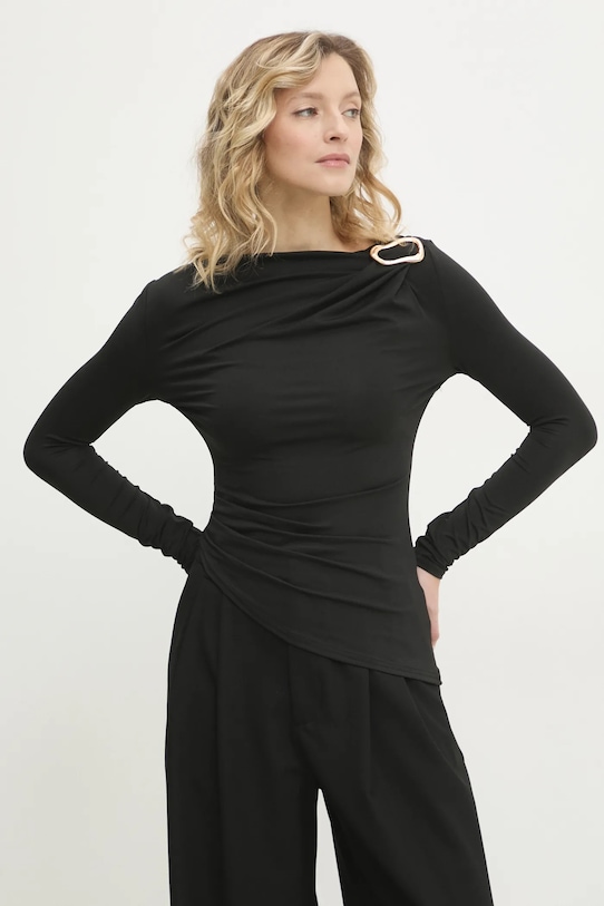 Answear.LAB hosszú ujjú elasztánnal fekete 61796.hos
