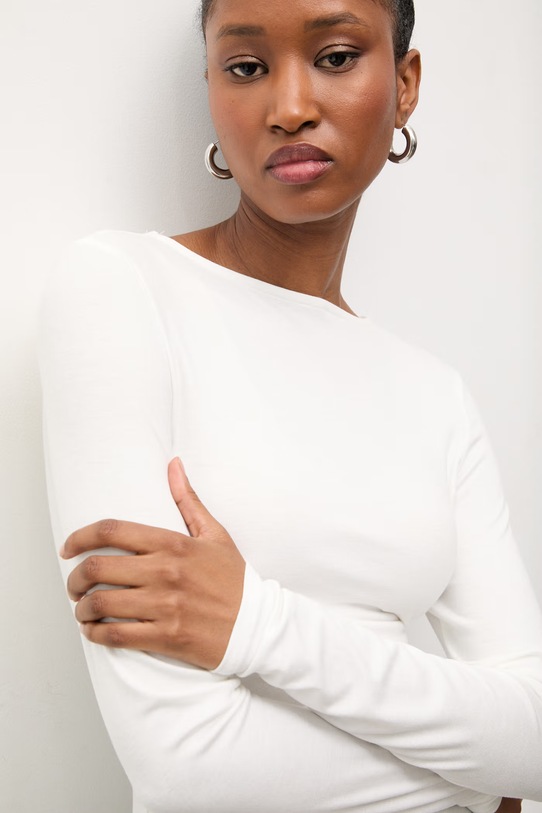 Answear.LAB bluzka asymetryczna damska z wiskozą biały WW25-BDD03P
