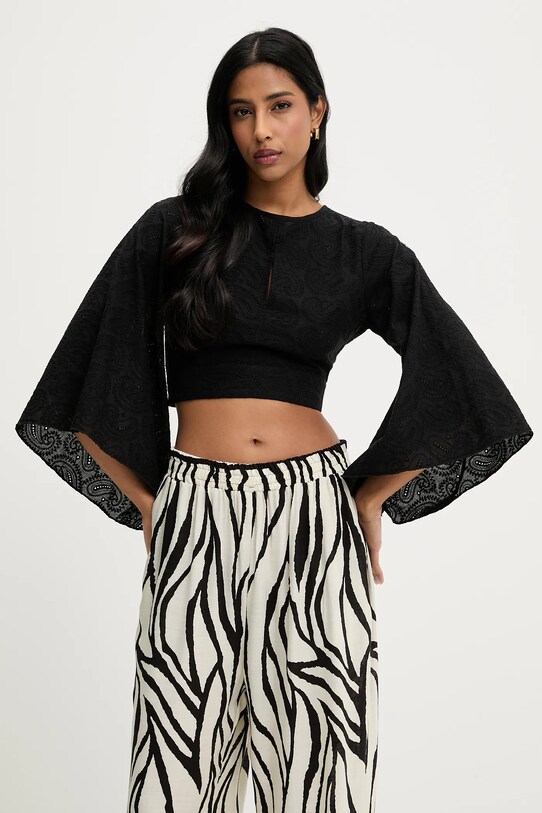 Answear Lab bluza din bumbac imprimeu negru CK08131.fms