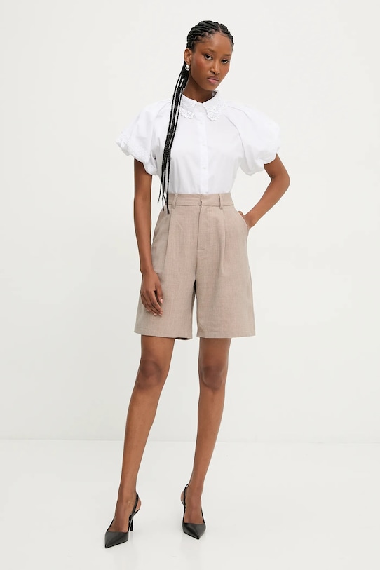 Бавовняна сорочка Answear.LAB lu8542.FLK білий WW25