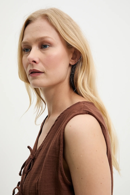 Bavlněná halenka Answear.LAB G28.4885.tos hnědá