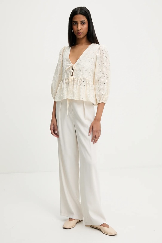 Pamučna majica Answear.LAB 15675 bež WW25