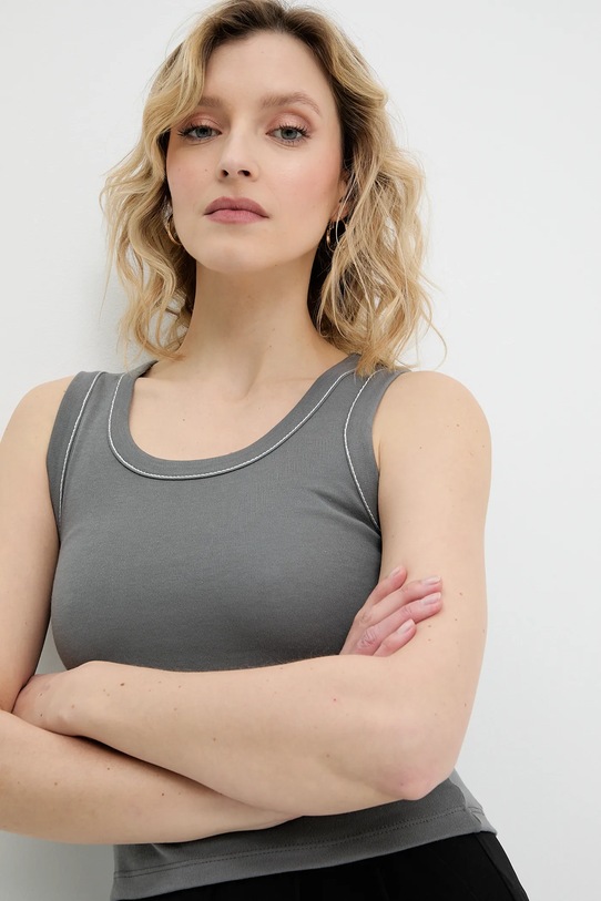 Answear Lab top din bumbac gri 1929.tos