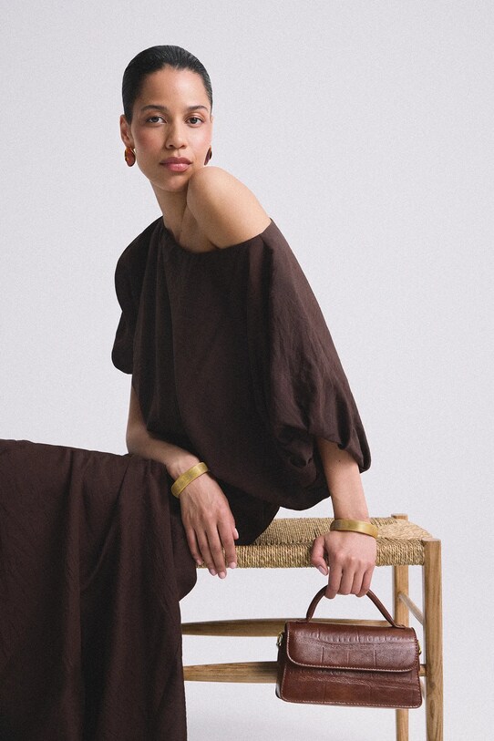 Μπλουζάκι Answear.LAB επίσημη καφέ BL1339.tos