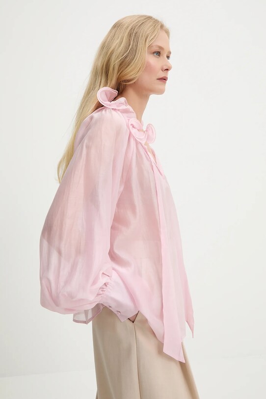 Answear Lab bluza de matase roz H8033.ILK
