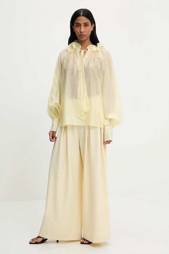 Answear Lab bluza de matase H8033.ILK galben WW25