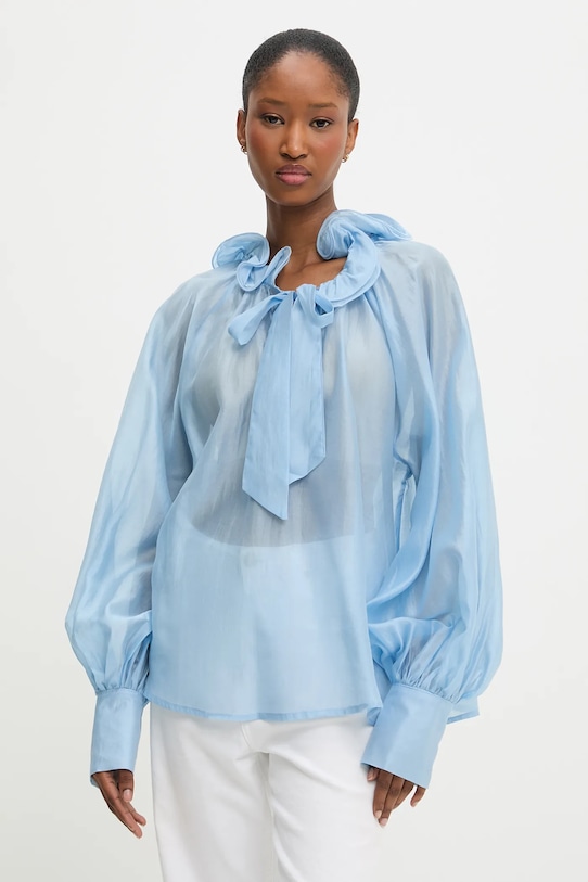 Pamučna bluza Answear.LAB H8033.ILK plava WW25